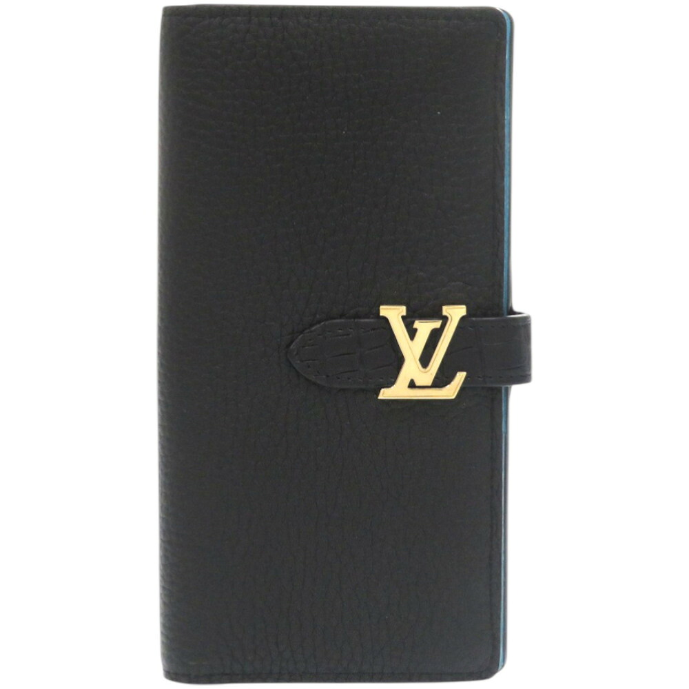 新品同様 ルイ ヴィトン LVヴェルティカル ウォレット レザー クロコダイル ノワール 黒 長財布 LV 0596【中古】LOUIS VUITTON|LIFE TIME店