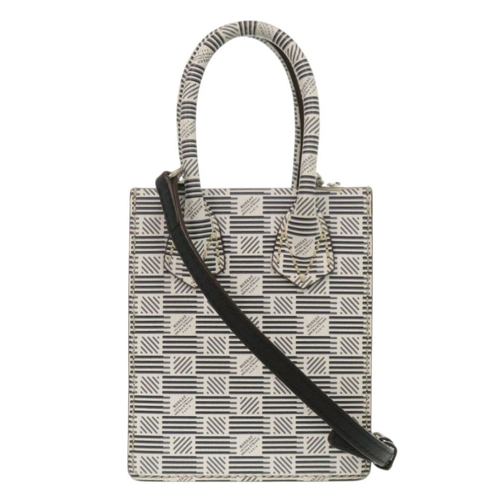 美品 モロー 光の都市 なめし革 白いこと 黒いこと 2way ショルダーバッグ 白 黒 1166【中古】MOREAU PARIS