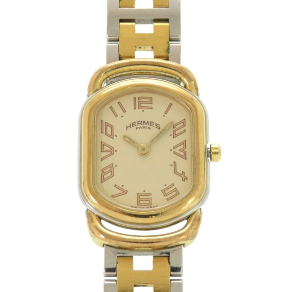 エルメス ラリー RA1.220 アイボリー文字盤 SS ゴールド シルバー クオーツ 腕時計 0655【中古】HERMES 36,725円