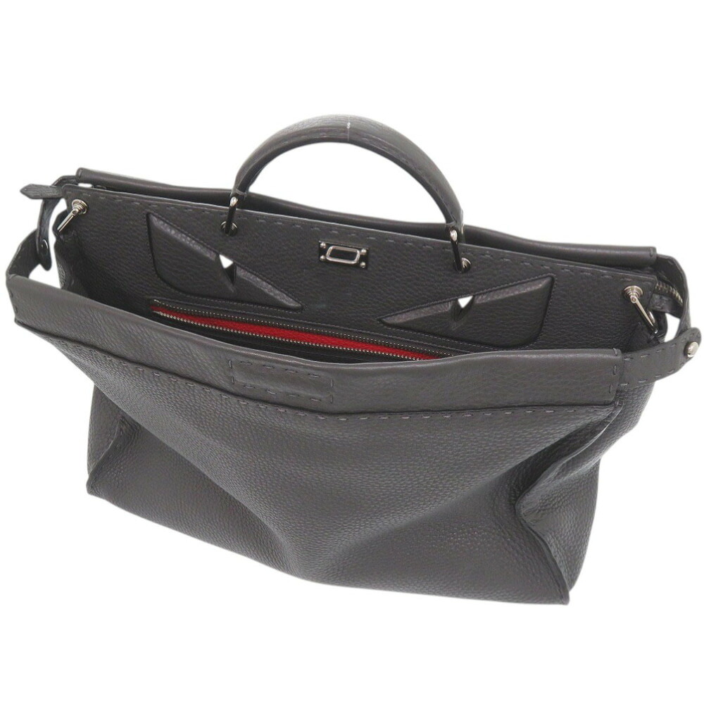 フェンディ 2WAY セレリア ピーカブー モンスター バグズアイ レザー グレー ハンドバッグ 0868【中古】FENDI｜ＬＩＦＥ ＴＩＭＥ店