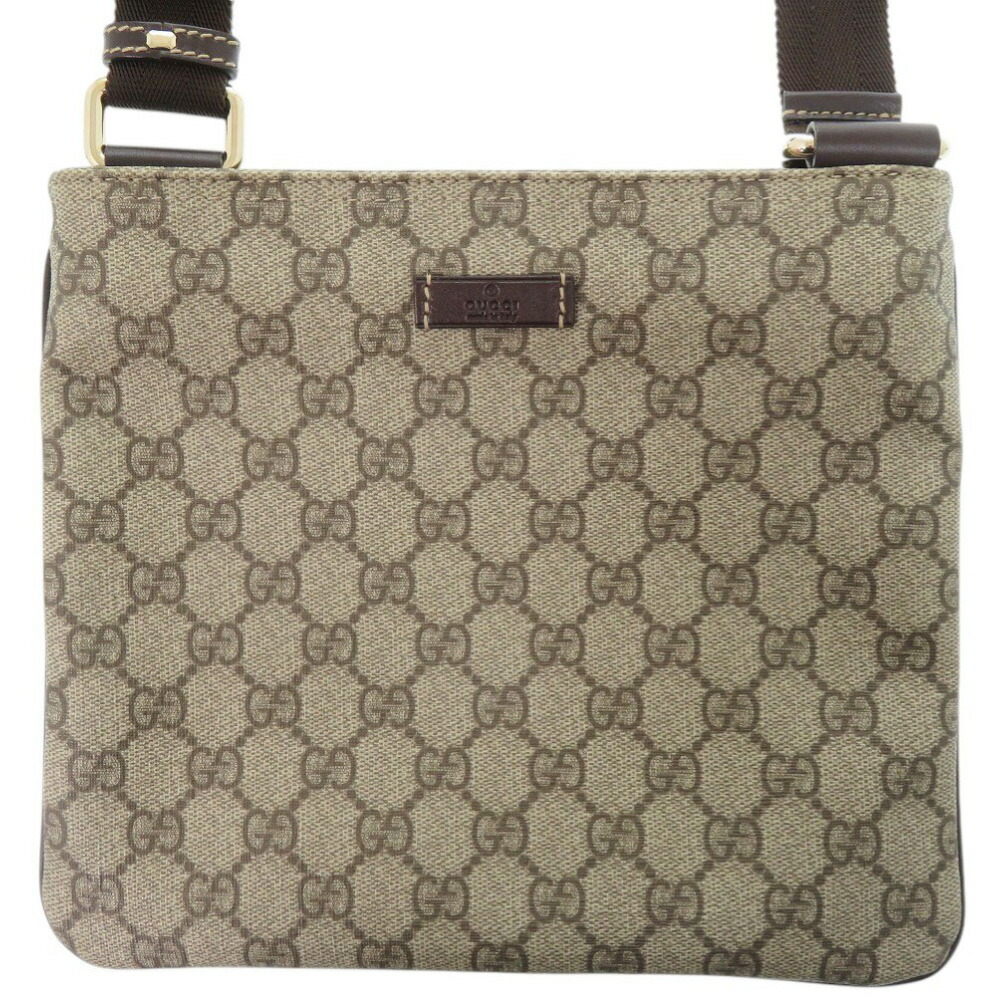 美品 グッチ 201538 GGスプリーム ベージュ ショルダーバッグ 1264【中古】GUCCI