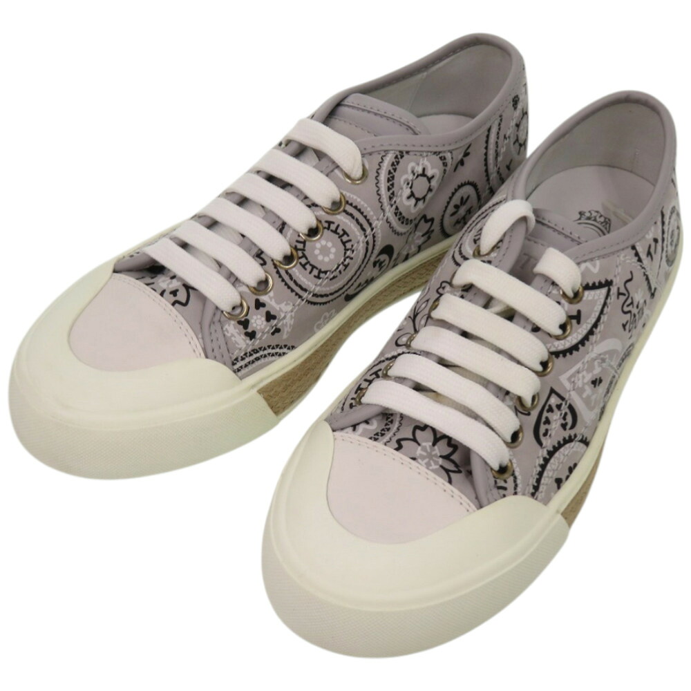 未使用品 トッズ ペイズリー柄 ジュートソール XXW26A0T640GPS0ZST レザー ラバー グレー スニーカー 0707【中古】TOD’S