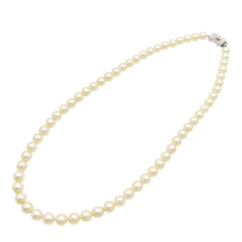 美品 タサキ 真珠 6.5mm-7mm 白珠 ネックレス パール 田崎真珠 0058【中古】TASAKI