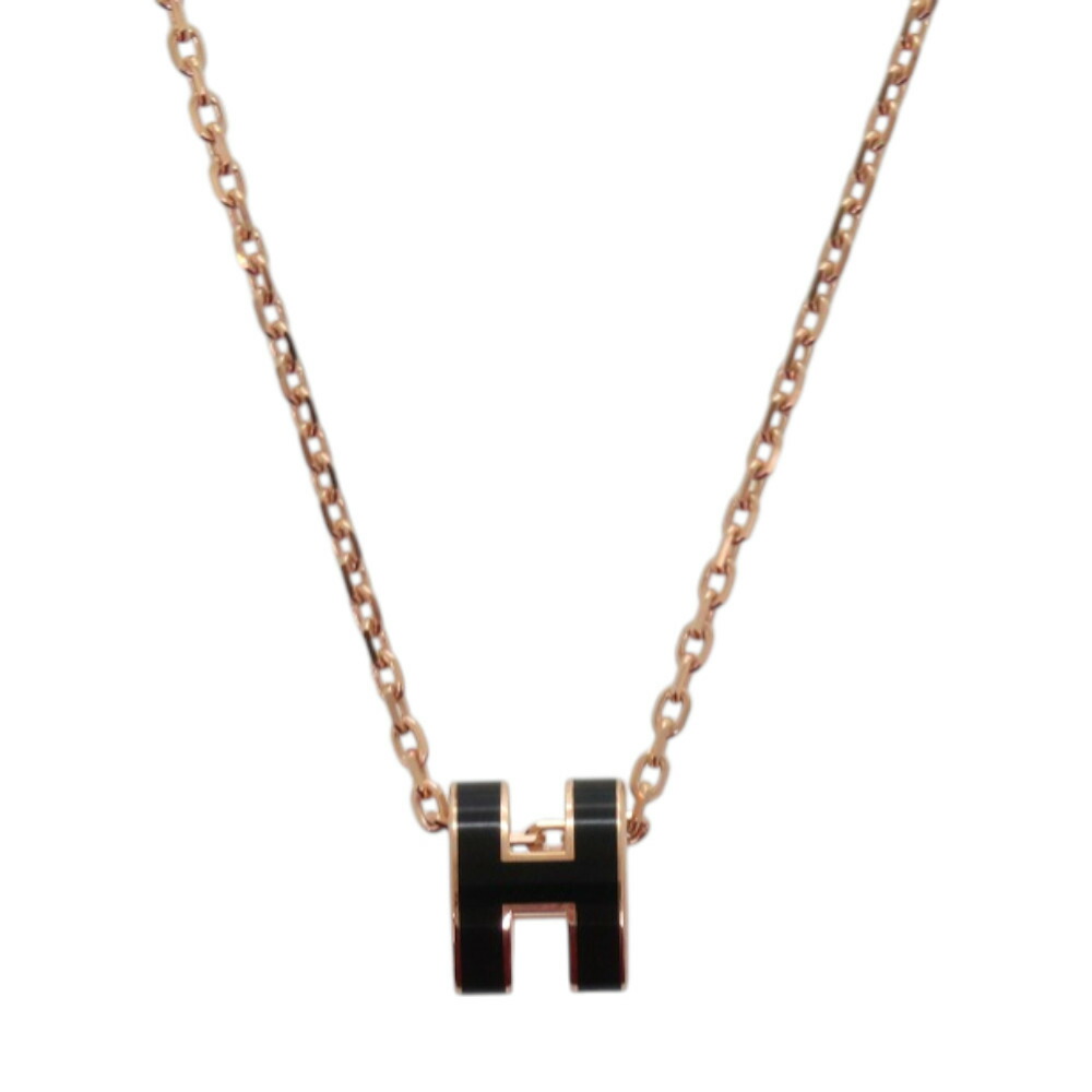未使用品 エルメス ミニポップアッシュH メタル ブラック 黒 ネックレス 0487【中古】HERMES｜詳細画像