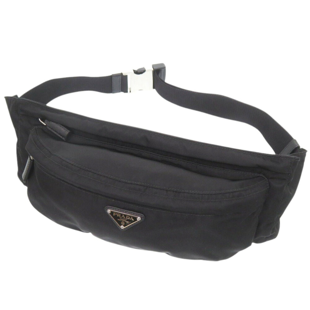 美品 プラダ ナイロン 黒いこと 上半身御徒面子 酉の方角御徒面子 黒 0544【中古】PRADA