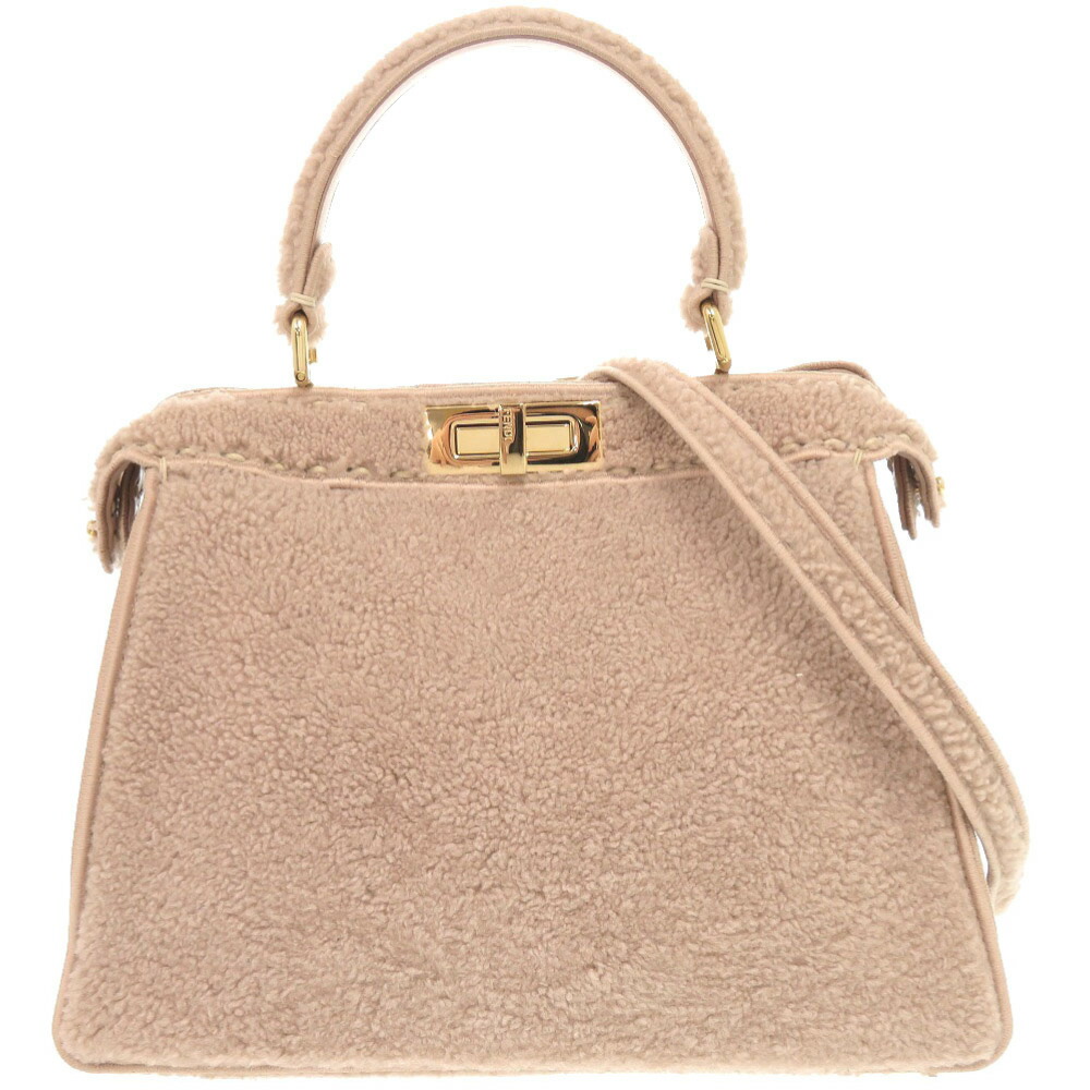 美品 フェンディ ピーカブー アイシーユー 並み並み 8BN321 羊肉 サクラ色 2WAY ハンドバック 0341【中古】FENDI