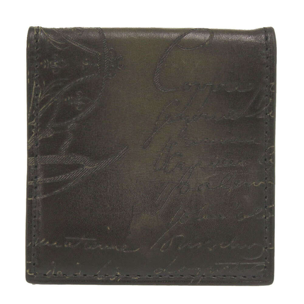 美品 ベルルッティ カリグラフィ なめし革 薄墨色 コインケース 0345【中古】BERLUTI