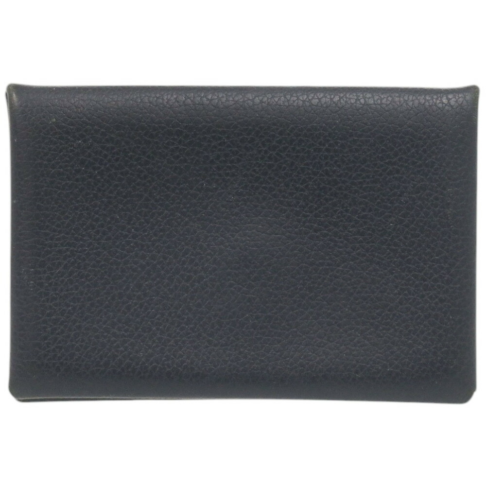 エルメス カルヴィ エバーカラー ブルーニュイ シルバー金具 Y刻印(2020年製) カードケース 財布 0730【中古】HERMES