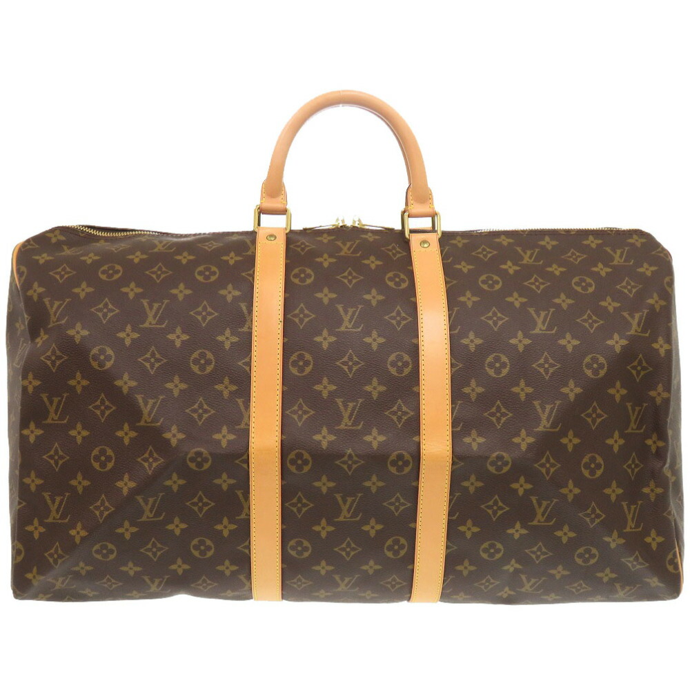 美品 ルイ・ヴィトン キーポル55 モノグラム M41424 ボストンバッグ モノグラム帆布 赤銅色 LV 0998【中古】LOUIS VUITTON メンズ