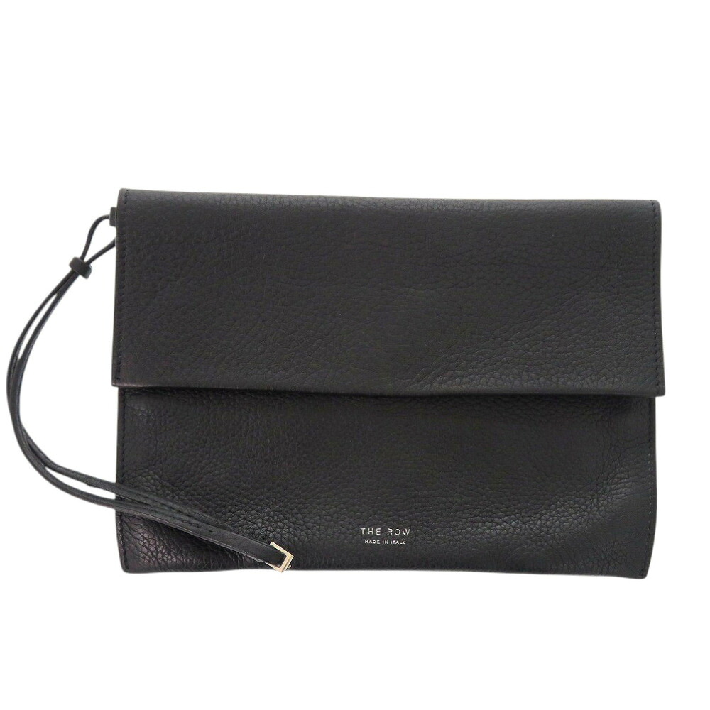 ザ ロウ レザー ブラック ポーチ 黒 1047【中古】THE ROW