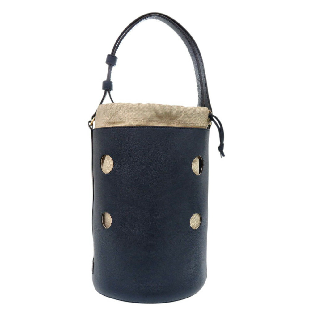 美品 ジェイアンドエムデヴィッドソン JOY ジョイ レザー ネイビー ハンドバッグ 1918【中古】J&M Davidson