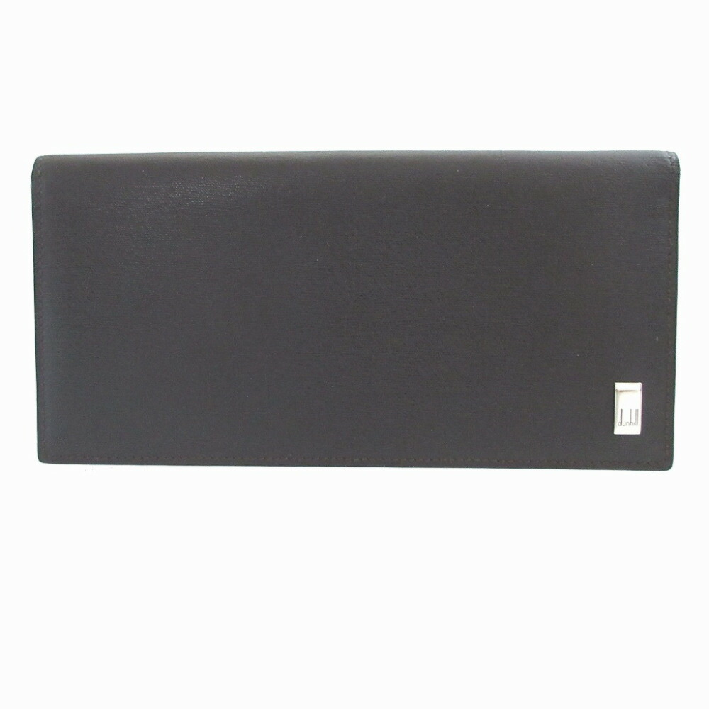 新品同様 ダンヒル レザー ブラウン 茶 ２つ折り 長札入れ 財布 1886【中古】dunhill
