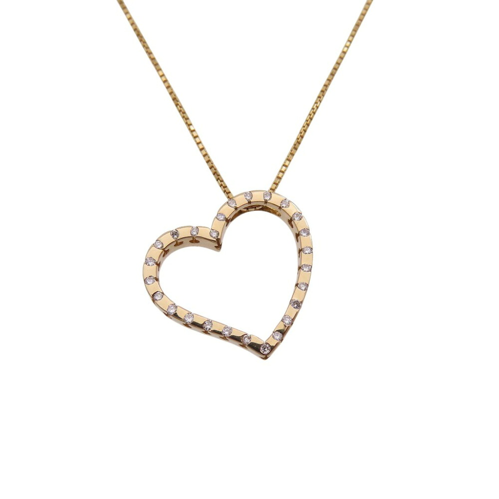 美品 K18PG ダイヤ0.13ct ネックレス ピンクゴールド/ダイヤモンド ジュエリー 0056【中古】｜ＬＩＦＥ ＴＩＭＥ店