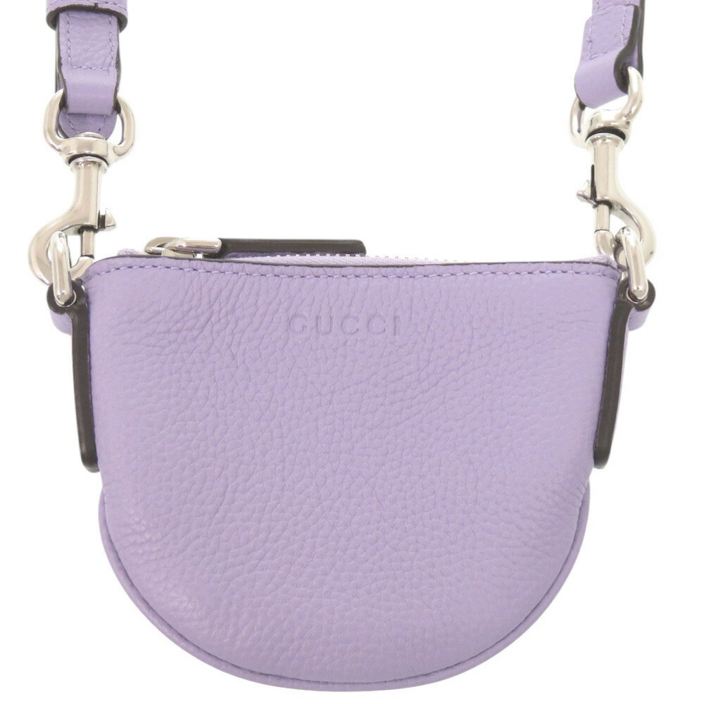 未使用品 グッチ ロゴ 821831 レザー パープル マイクロ ミニ ショルダーバッグ 紫 1478【中古】GUCCI｜ＬＩＦＥ ＴＩＭＥ店