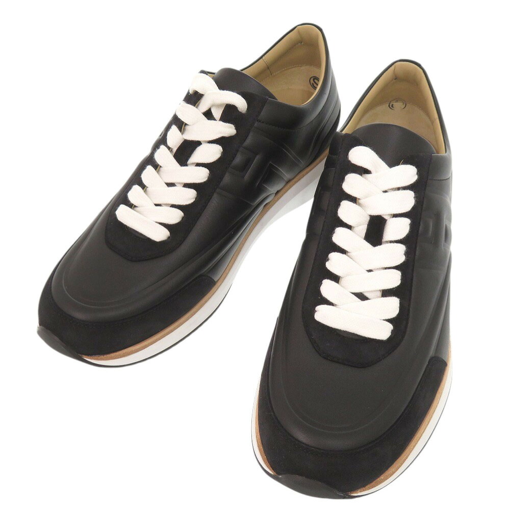未使用 エルメス EASY イージー サイズ40 カーフ シェーヴルヴェロア ブラック スニーカー 黒 1239【中古】HERMES｜ＬＩＦＥ ＴＩＭＥ店