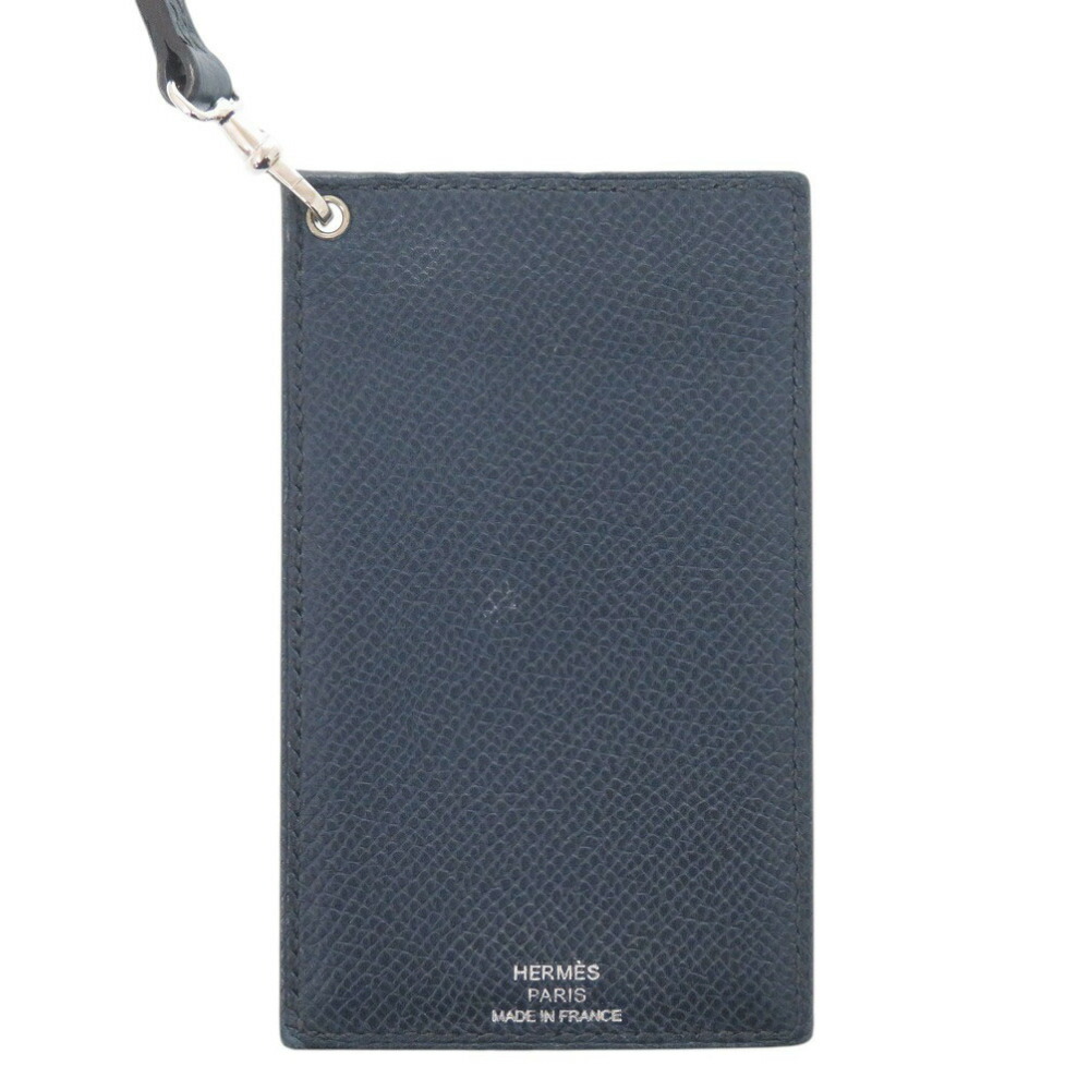 美品 エルメス なめし革 米国海軍 しろがね色金具 通行手形容れもの 0772【中古】HERMES メンズ