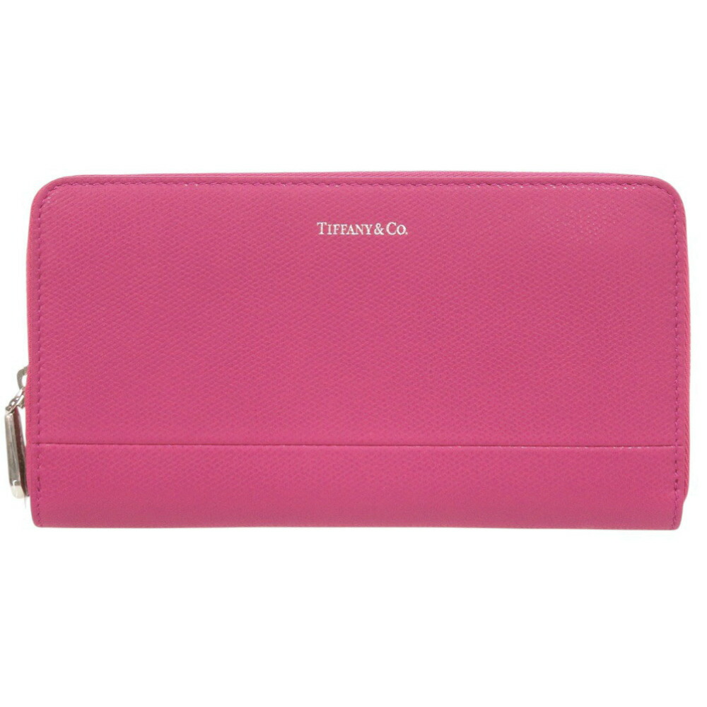 未当てはめる ティファニー ラウンドジッパー なめし革 パープル 長紙入れ 紫 0529【中古】TIFFANY\u0026Co.