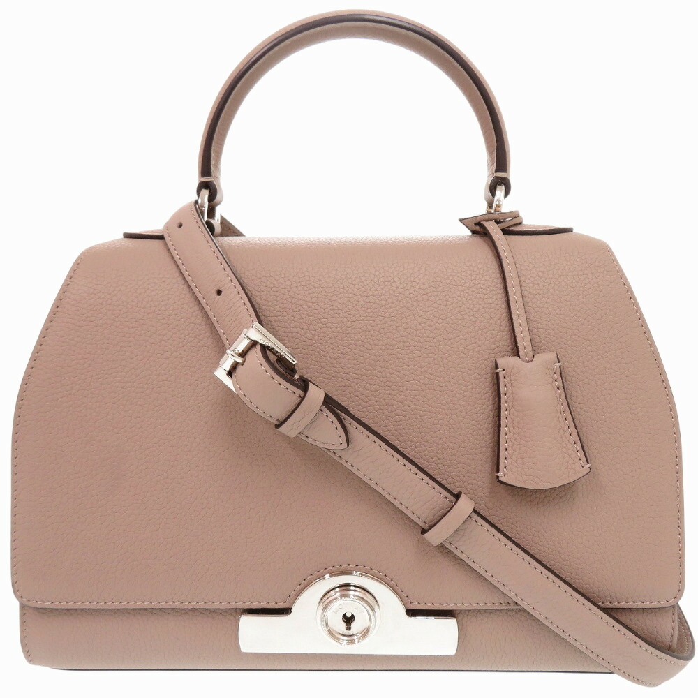 新品負けず劣らず モワナ 2WAY レジェンヌMM なめし革 ベージュ ハンドバック 1499【中古】MOYNAT