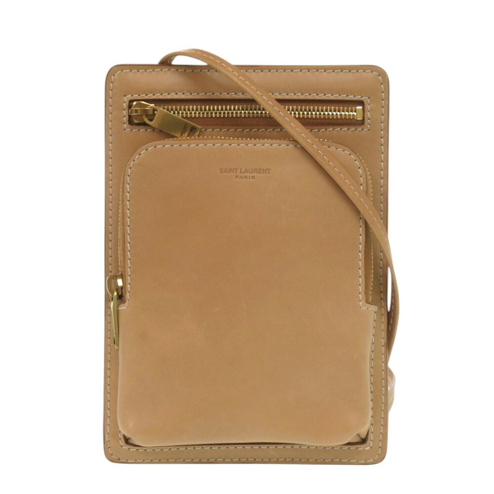 サンローランパリ 729953 なめし革 ベージュ ショルダーバッグ 1119【中古】SAINT LAURENT PARIS