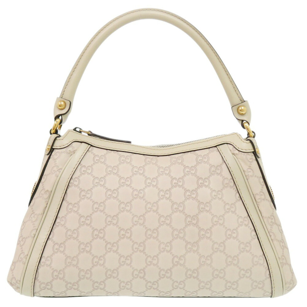 美品 グッチ スカーレット グッチシマ 282298 なめし革 象牙色 ハンドバック 1020【中古】GUCCI