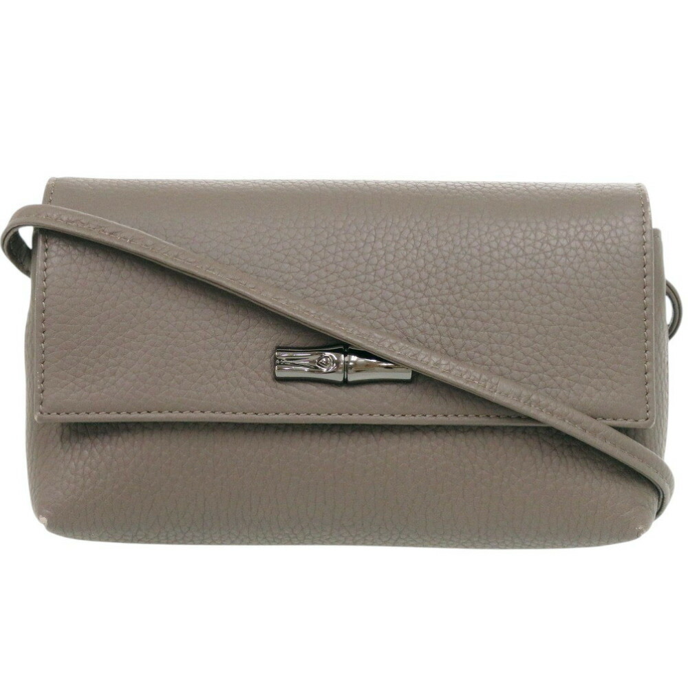 美品 ロンシャン ロゾ レザー グレー ショルダーバッグ 1714【中古】Longchamp｜ＬＩＦＥ ＴＩＭＥ店