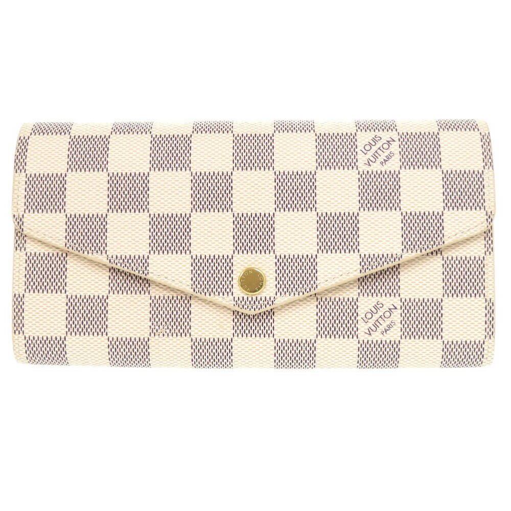 新品負けず劣らず ルイ ヴィトン ポルトフォイユ サラ ダミエアズール N63208 白いこと 長銭入れ LV 0682【中古】LOUIS VUITTON