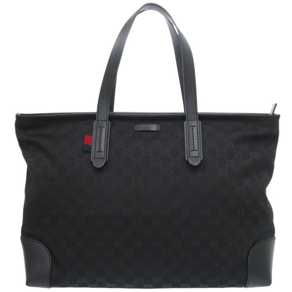 美品 グッチ 308928 GGキャンバス ブラック トートバッグ 黒 1092【中古】GUCCI｜ＬＩＦＥ ＴＩＭＥ店