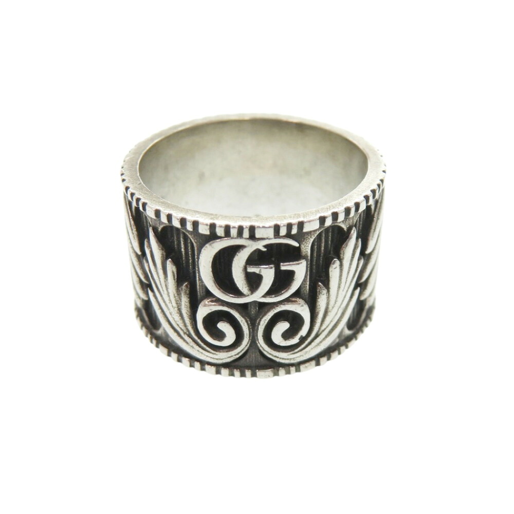 グッチ ダブルG リーフモチーフ 551895-J8400 0811 シルバー925 19号 シルバー リング 指輪 0834【中古】GUCCI メンズ|LIFE TIME店