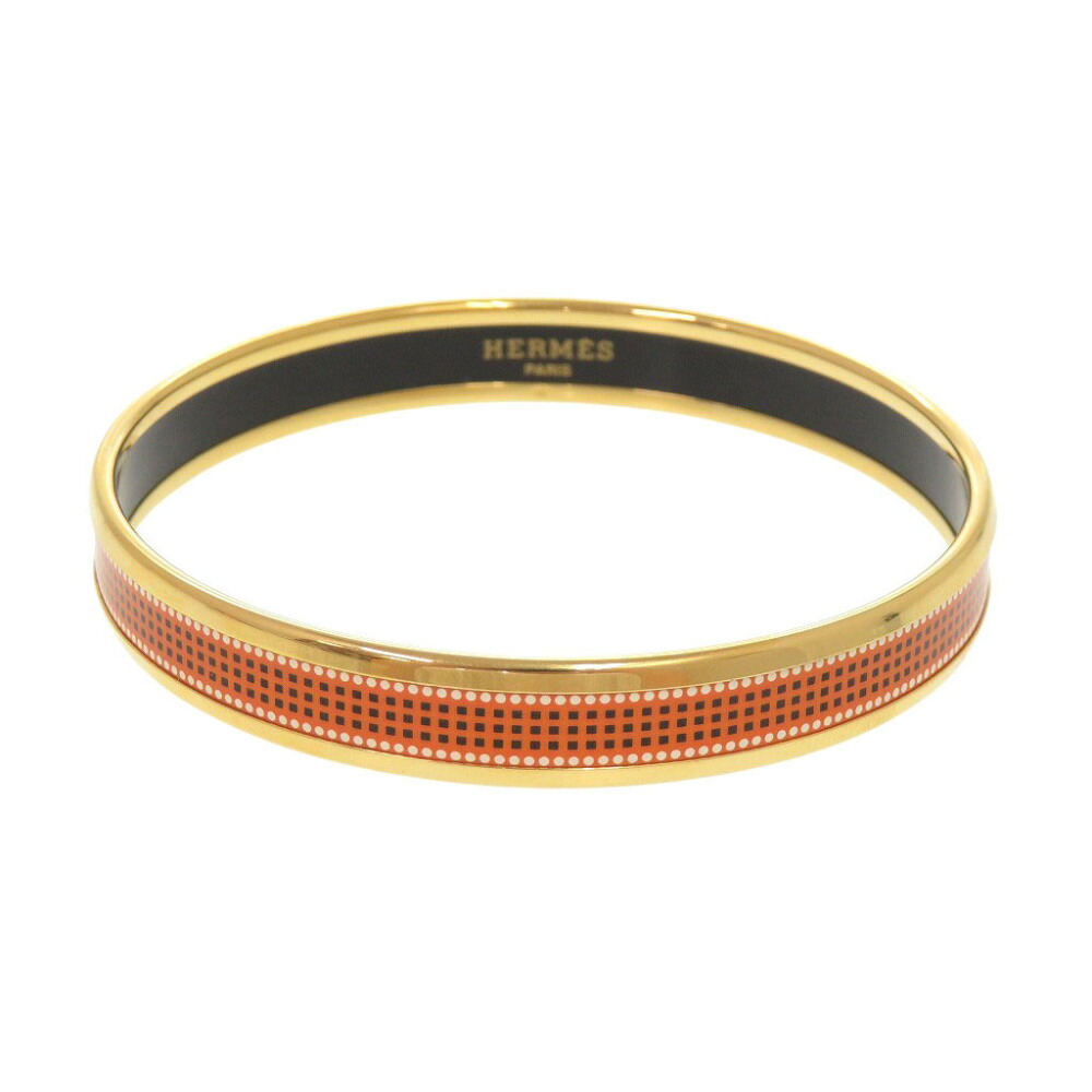 新品同様 エルメス エマイユPM メタル ゴールド オレンジ バングル ブレスレット 0364【中古】HERMES｜ＬＩＦＥ ＴＩＭＥ店