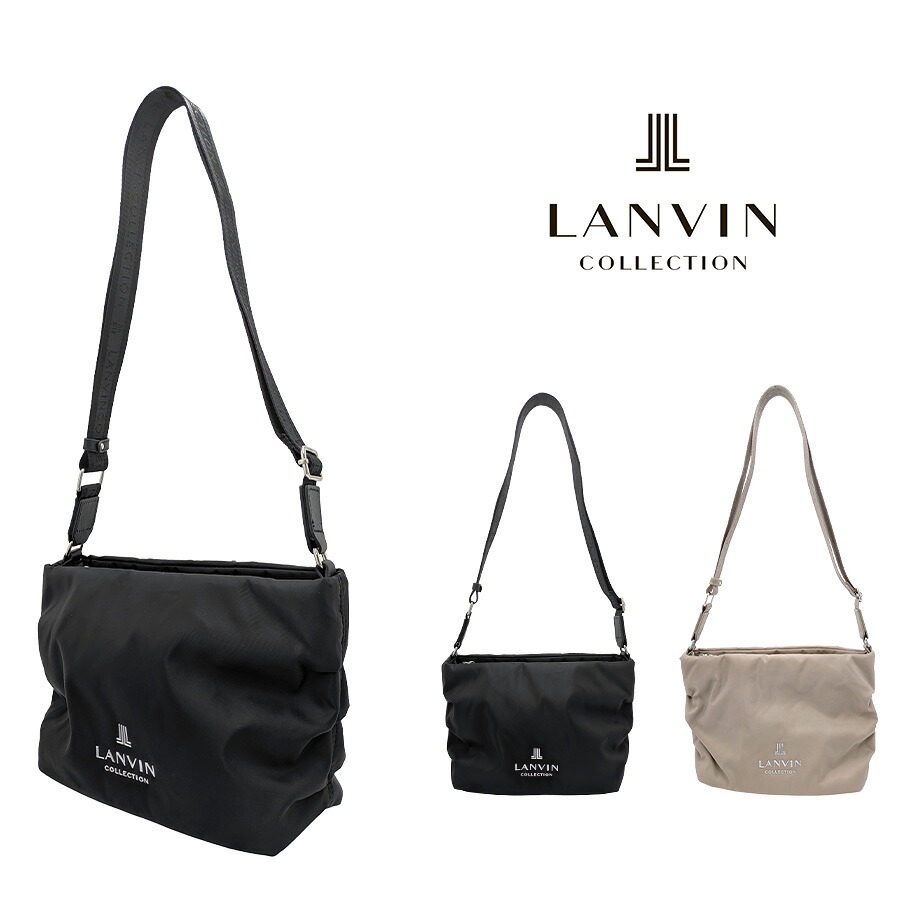 LANVIN プリエ ショルダーバッグ 斜め掛け 斜め掛けバッグ 普段使い 使いやすい シンプル レディース 母の日 敬老の日 ギフト プレゼント ブラック 61-6030｜Life With Goods