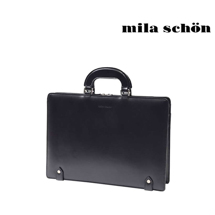 milaschon ミラショーン ニュートレノ ビジネスA4バッグ 手提げ 通勤 仕事 営業 日本製 レザー 牛革 使いやすい メンズ プレゼント ギフト ブラック 299551｜Life With Goods
