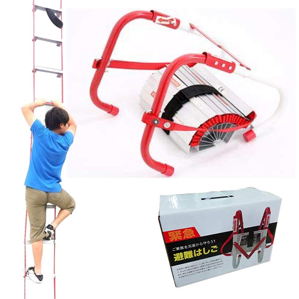 3階用 7 5m 災害用はしご コンパクト収納タイプ 避難はしご はしご 作業台 フック部分 スチール 日本語説明書非常用はしご 避難 非常用 はしご 避難はしご7 5ｍ Dreuドラッグストア 3階用 組み立て完了まで5秒 7 5m Diy 工具 3階用 7 5m 避難はしご 避難