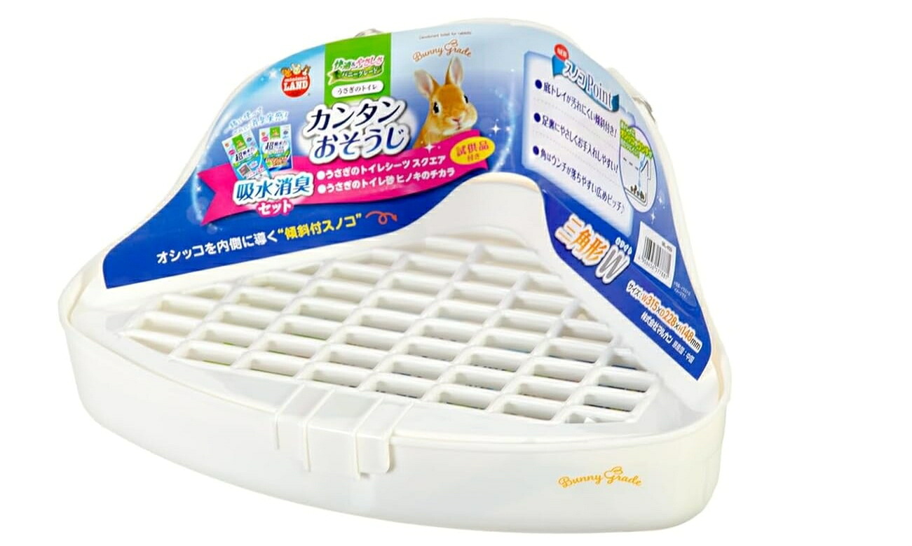 【同梱不可】【12個セット】株式会社マルカン うさぎのカンタンおそうじトイレ 三角形W 吸水消臭セット|スペシャルスペース くらし館