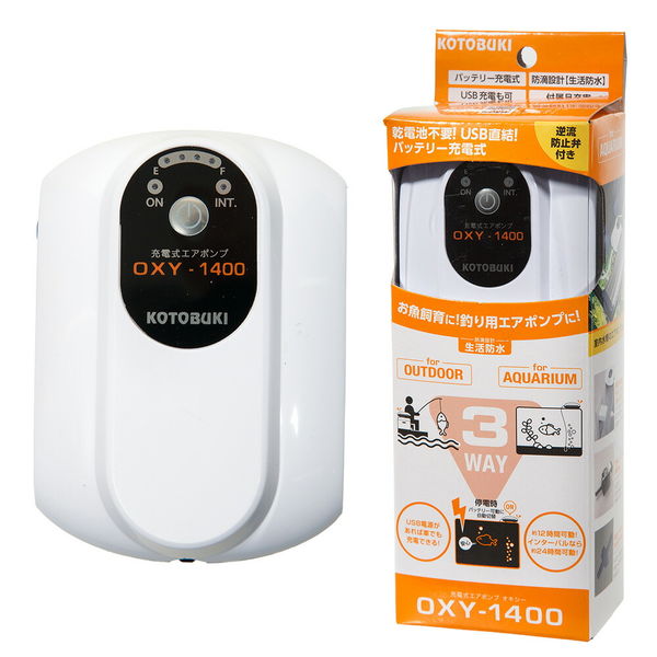 【同梱不可】【6個セット】寿工芸 充電式エアポンプ　オキシー 1400
