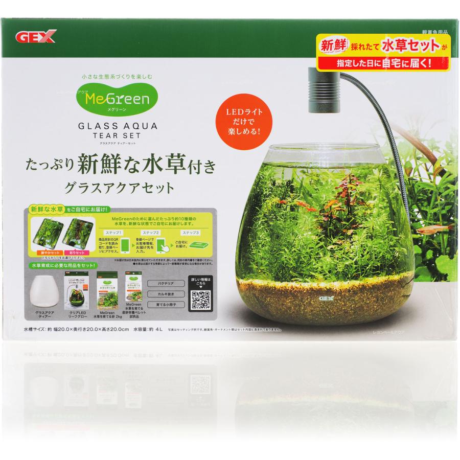 【同梱不可】【2個セット】ジェックス MeGreen 新鮮な水草付き グラスアクアティアーセット