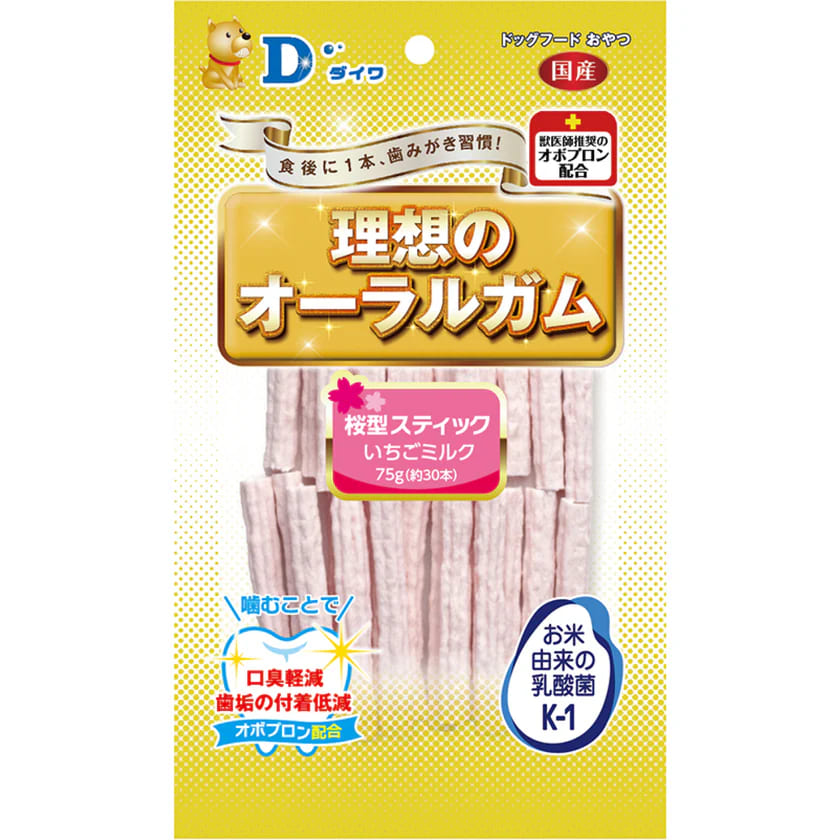 【同梱不可】【48個セット】ダイワ 新桜型スティックいちごミルク７５ｇ約３０本