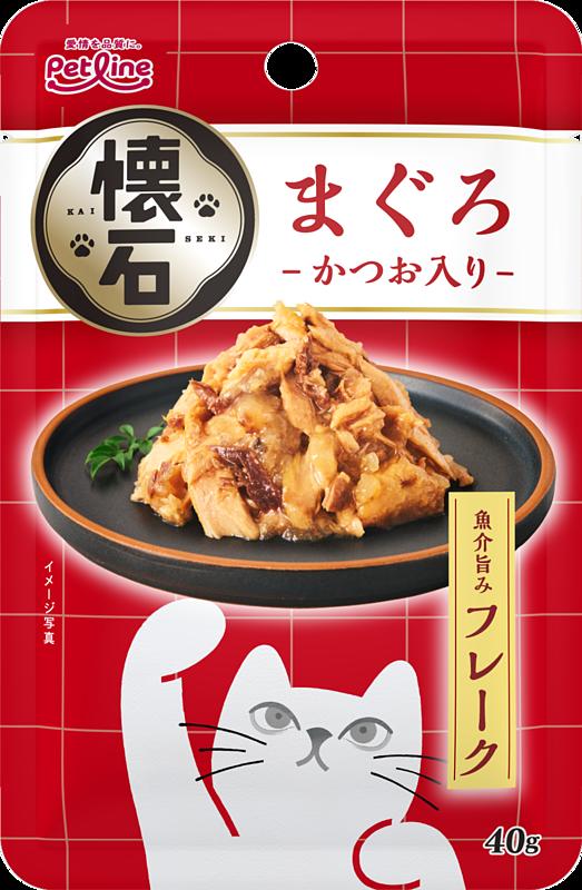 【同梱不可】【72個セット】ペットライン 懐石レトルト フレーク まぐろ‐かつお入り‐40g