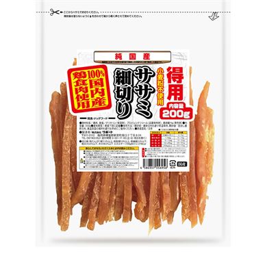 【同梱不可】【40個書き割り】受け支える 得用 ササミ細切り２００ｇ