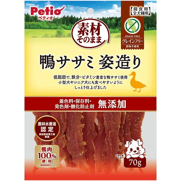 【同梱不可】 【30個書き割り】 ペティオ   原料品そのまま鴨ササミ姿からだ付き７０ｇ