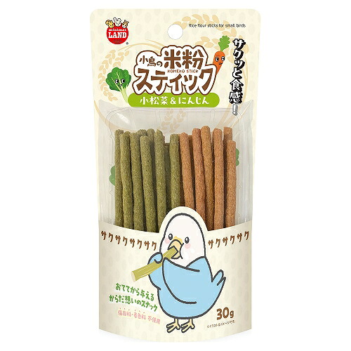 【同梱不可】【36個セット】マルカン 小鳥の米粉スティック　小松菜＆にんじん３０ｇ