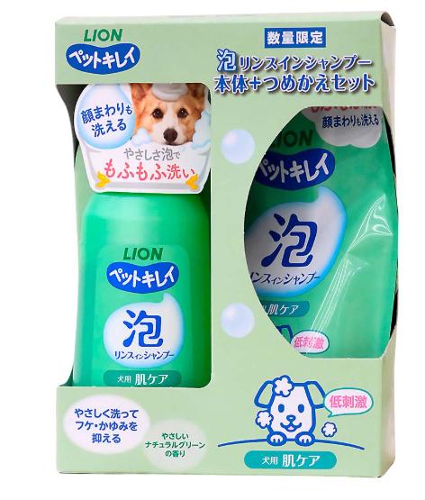 【同梱不可】【12個書き割り】百獣の王愛玩動物 ペットキレイ 泡リンスインシャンプー 犬用 肌世話をする 本体替え書き割り２３０竓＋１８０竓