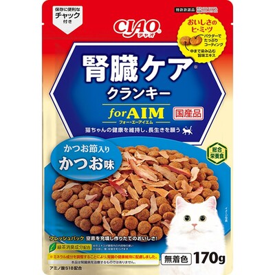 【同梱不可】【24個セット】 いなばペットフード CIAO 腎臓ケアクランキー かつお節入り かつお味170g