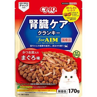 【同梱不可】【24個セット】 いなばペットフード CIAO 腎臓ケアクランキー かつお節入り まぐろ味170g