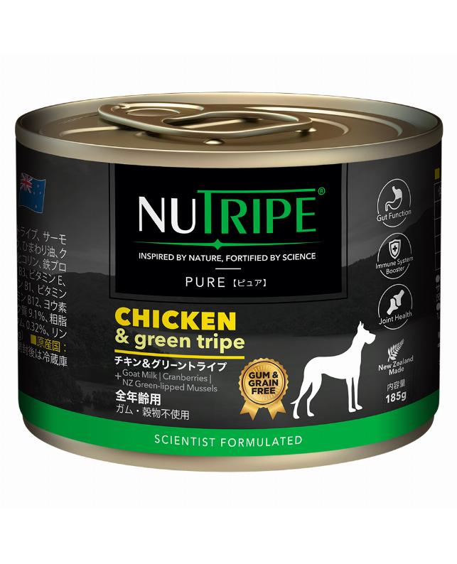 【同梱不可】【24個セット】株式会社ファンタジーワールド ピュア　チキン＆グリーントライプ１８５ｇ