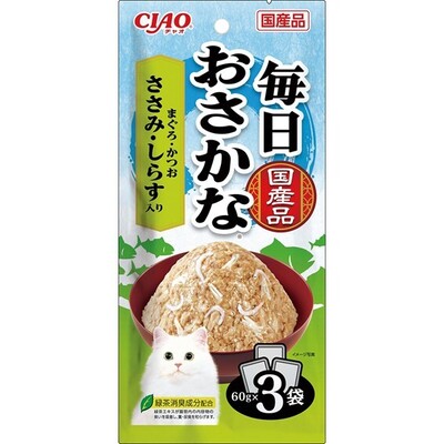 【同梱不可】【48個書き割り】 いなば愛玩動物ボンネット株式会社 CIAO 日毎夜毎おさかな まぐろ･かつお ささみ･しらす入り口・入口 60g×3P
