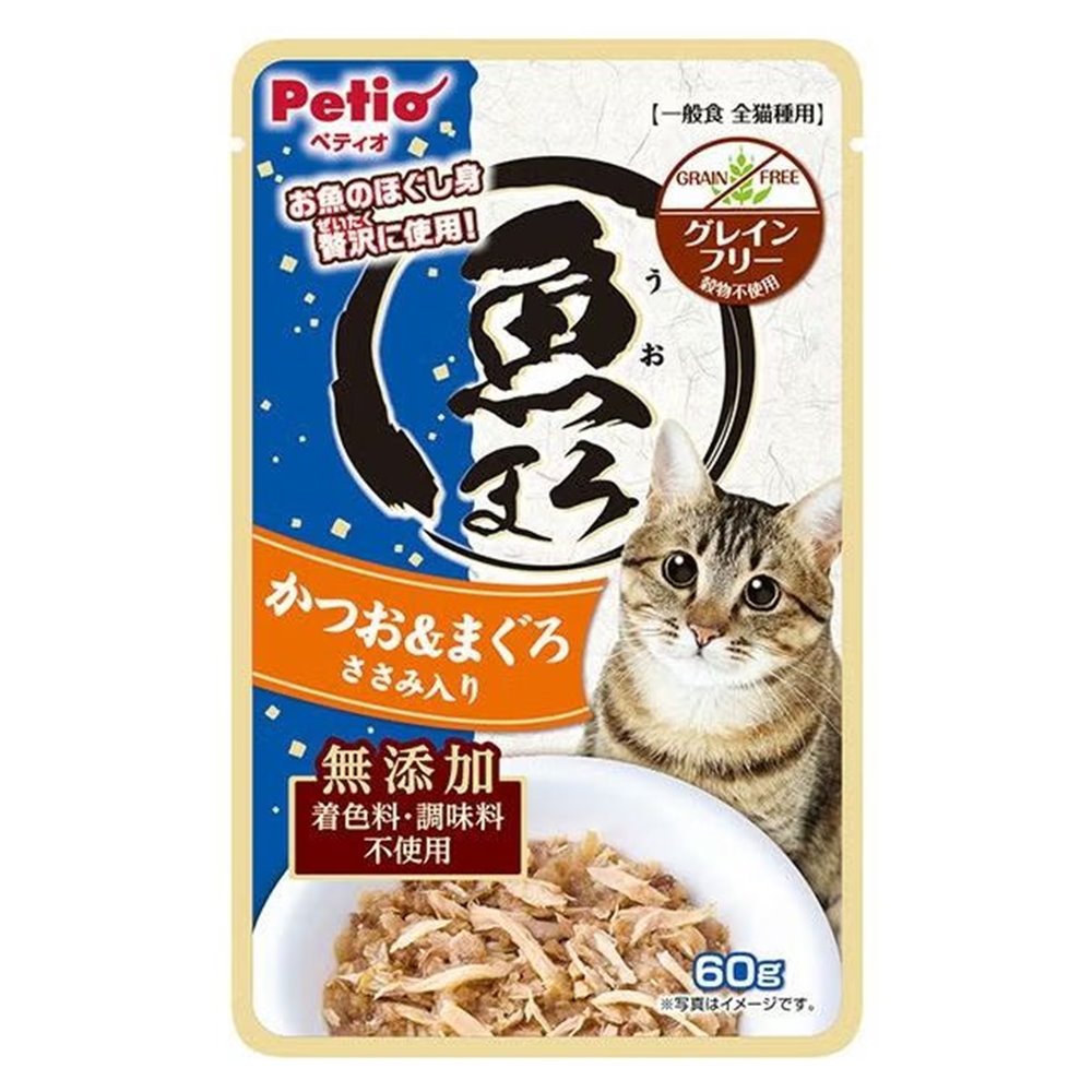 【同梱不可】【96個セット】 株式会社ペティオ 魚まろ かつお&まぐろ ささみ入り 60g 6,440円