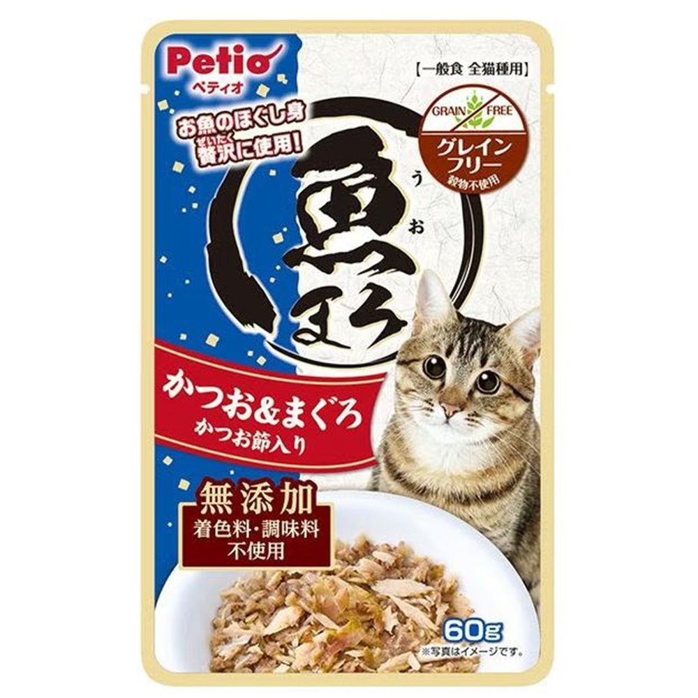 【同梱不可】【96個セット】 株式会社ペティオ 魚まろ かつお&まぐろ かつお節入り 60g