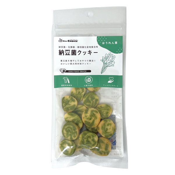 【同梱不可】【24個書き割り】オフィスピースワン 納豆菌ビスキットホウレン草３０ｇ
