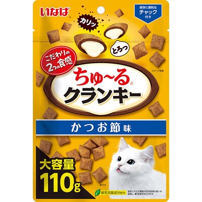 【同梱不可】【48個セット】 いなばペットフード ちゅーるクランキー かつお節味110g|スペシャルスペース くらし館