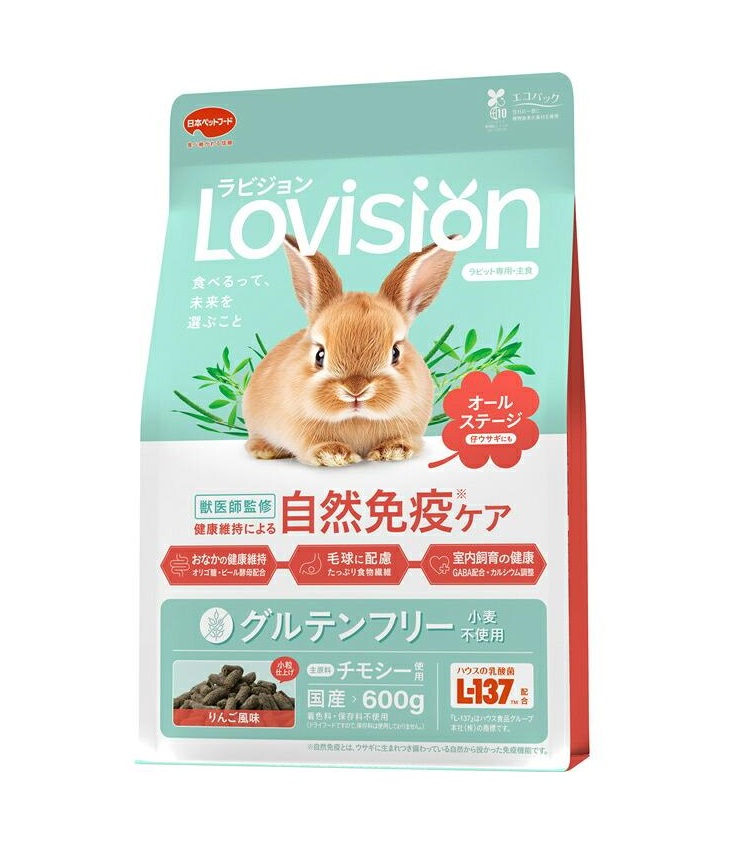 【同梱不可】【12個仕掛ける】 日本愛玩動物ボンネット ラビジョン ラビットフード オール上演 600g